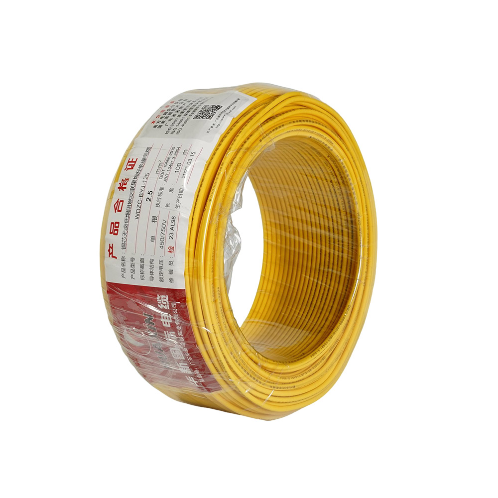 Copper core halogen-free low smoke flame-retardant cross-linked polyolefin insulated cable WDZC-BYJ